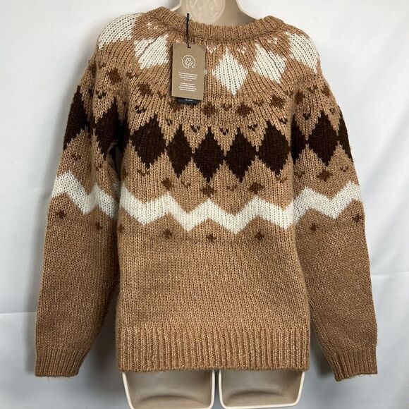 Vero Moda Filippa o-neck Nordic Sweater birch tan NWT size small - Picture 10 of 16
